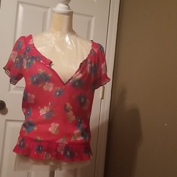 Hollister Tops - Hollister size Medium  red and blue pink green top